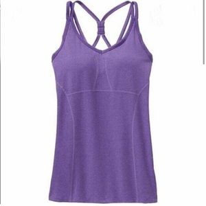 Athleta “Empowerment” Purple Criss Cross Back Tank